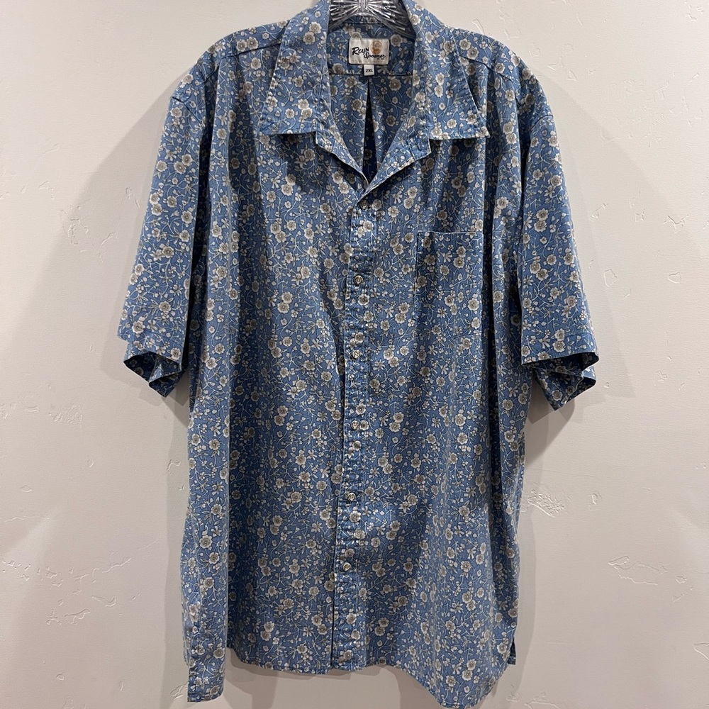 Reyn Spooner Blue and White Floral Shirt